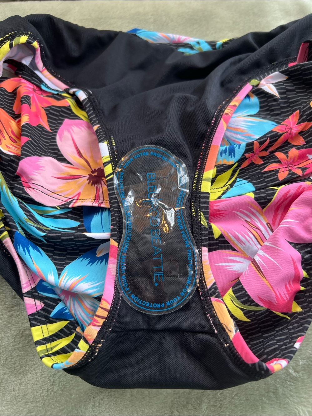 Bleu Rod Beattie Black Floral Fold-Over Bikini Bottom - Picture 5 of 7